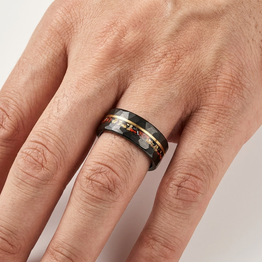 gold-foil-meteorite-opal-tungsten-ring