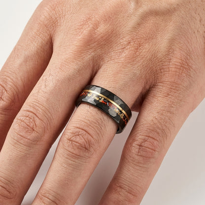 gold-foil-meteorite-opal-tungsten-ring