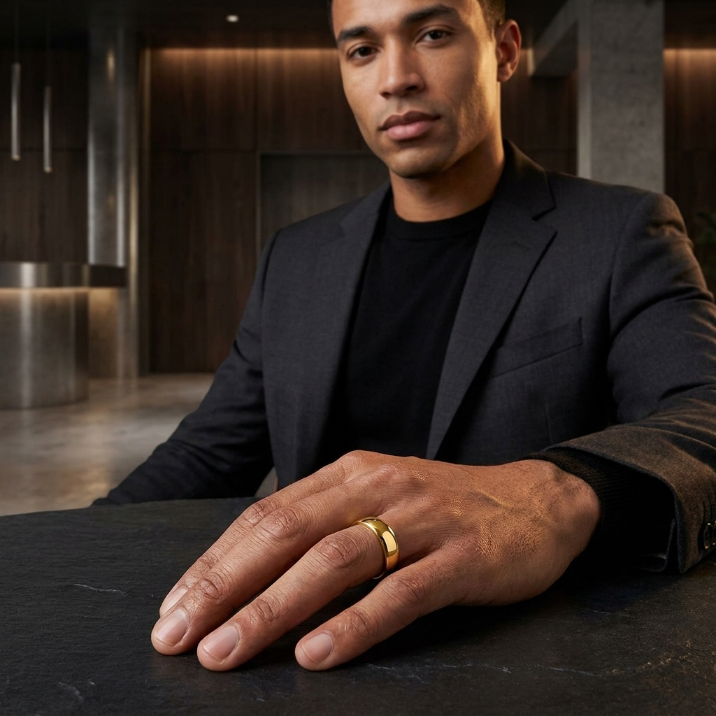 gold plated tungsten carbide ring