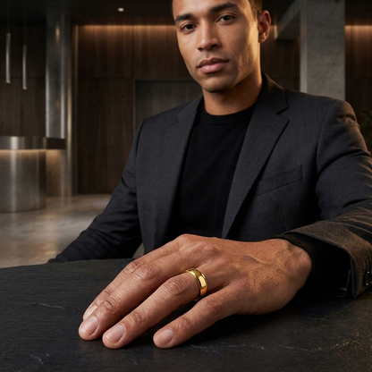 gold plated tungsten carbide ring