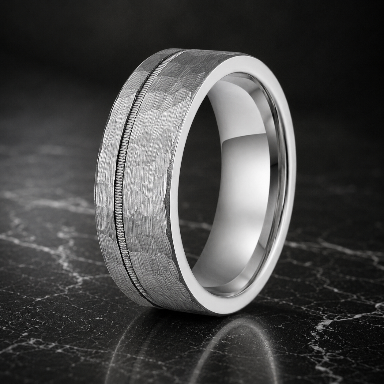  hammered ring for men