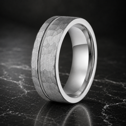  hammered ring for men