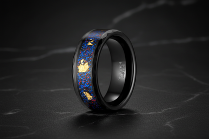 Hammered Tungsten Engagement Ring - RealTungsten