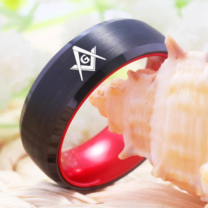 Masonic Tungsten Ring