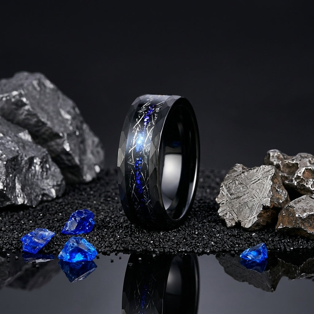 meteorite-blue-opal-tungsten-ring