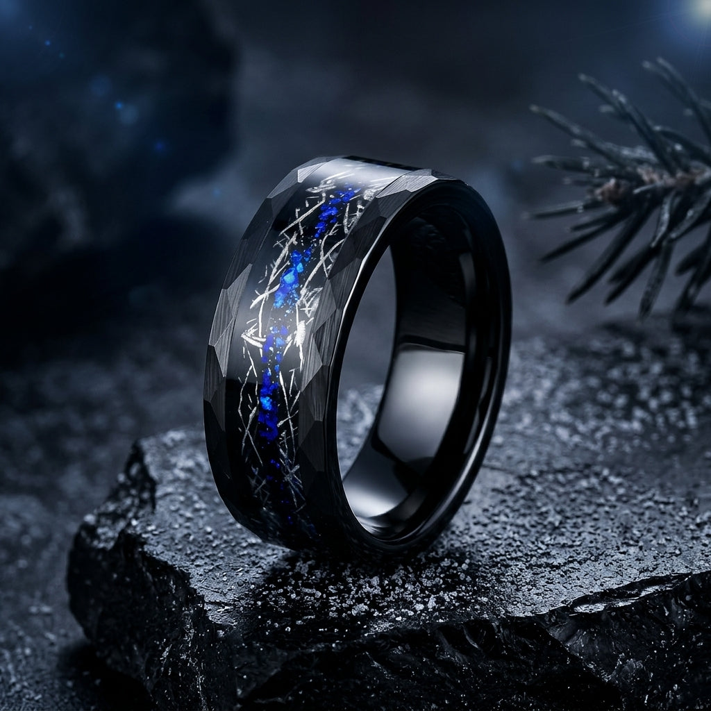 meteorite-blue-opal-tungsten-ring
