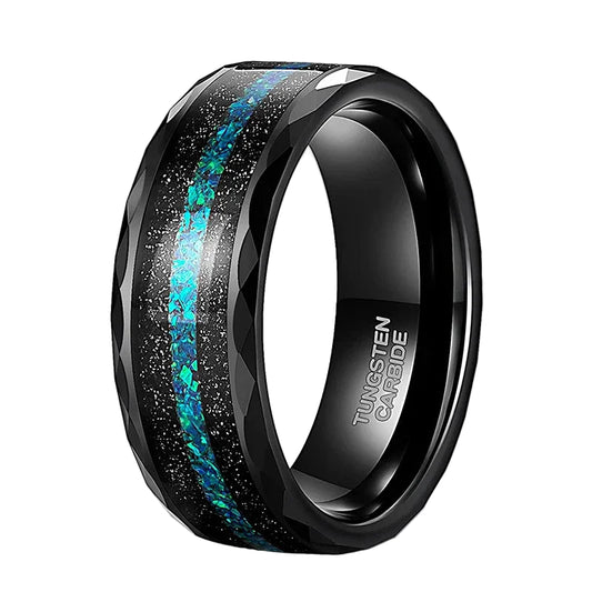 multi faceted tungsten ring
