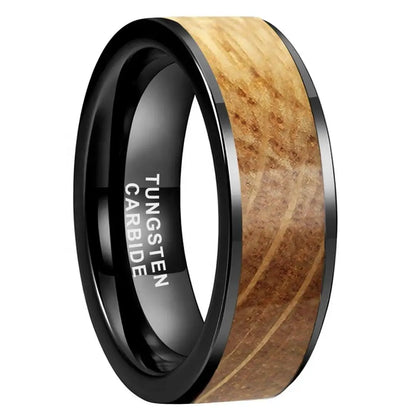 &nbsp;Whisky Barrel Oak Tungsten Wedding Band