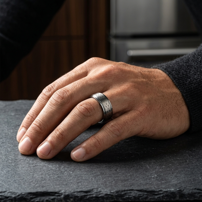 Brushed Silver Celtic Tungsten Ring
