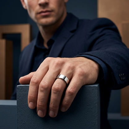 The Accord — Flat Polished Silver Tungsten Wedding Band