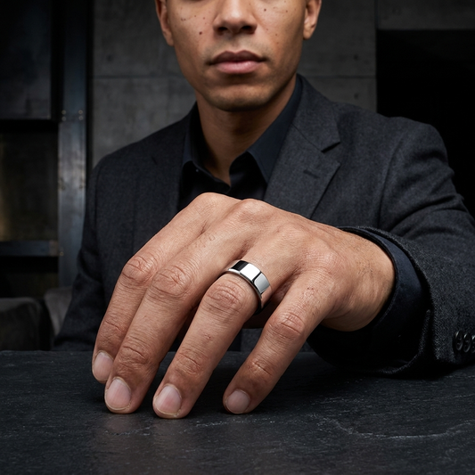 The Accord — Flat Polished Silver Tungsten Wedding Band