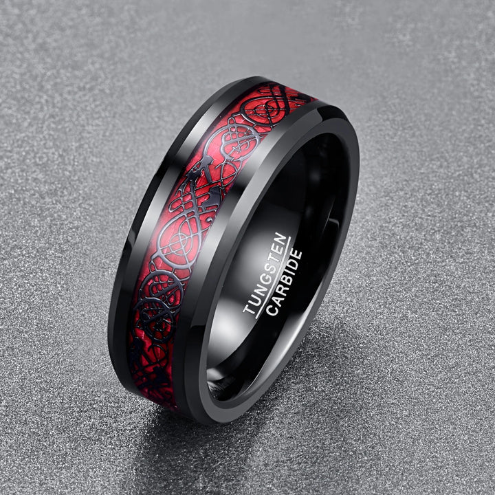 red and black carbon fiber ring​
