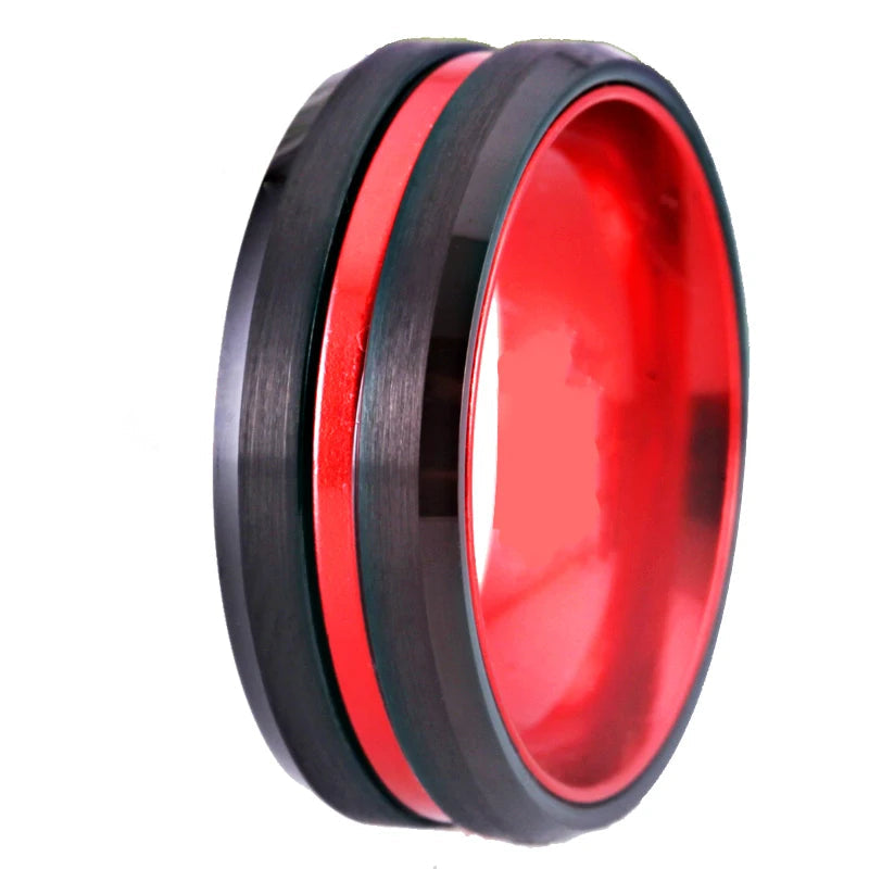 red line tungsten ring