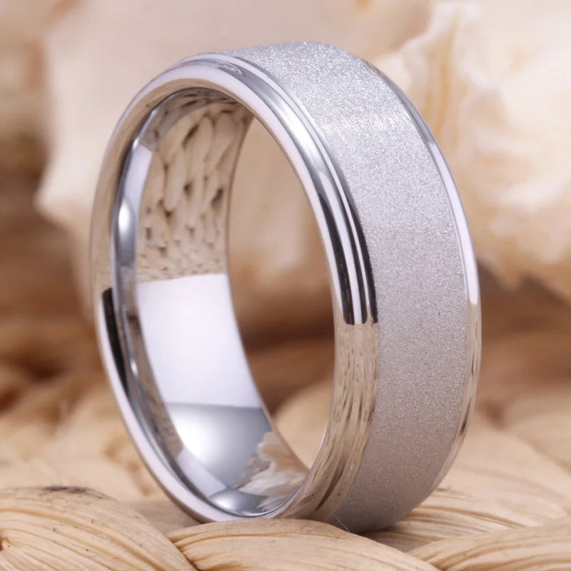 sandblasted tungsten ring