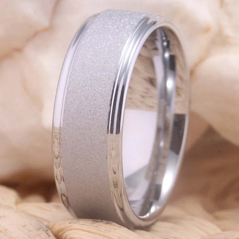 sandblasted tungsten ring