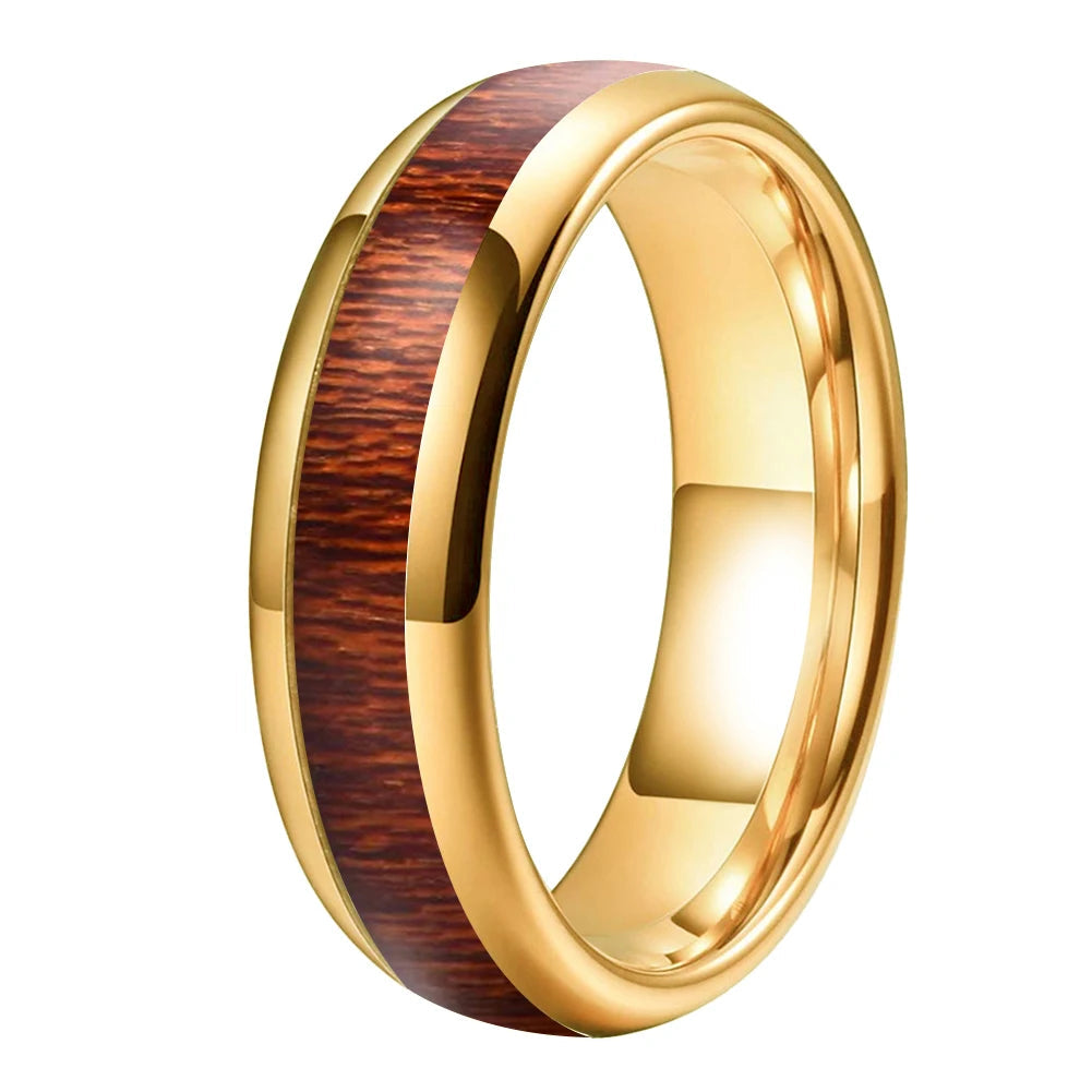 tungsten and wood wedding band​