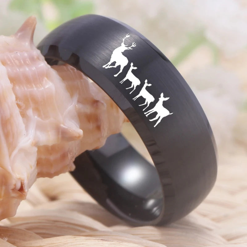 tungsten deer ring