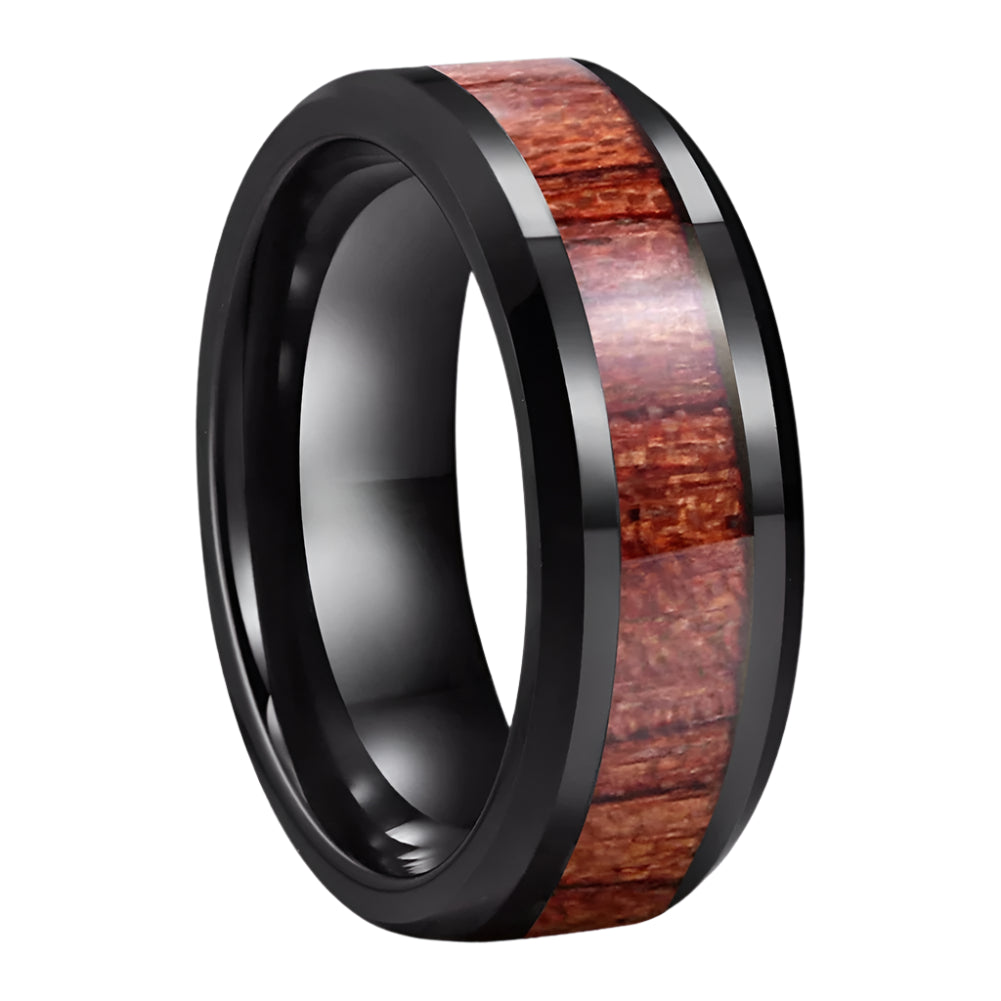 tungsten and wood mens rings