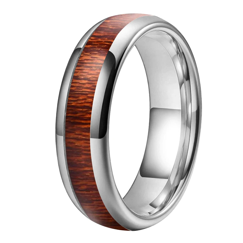 tungsten and wood wedding band​