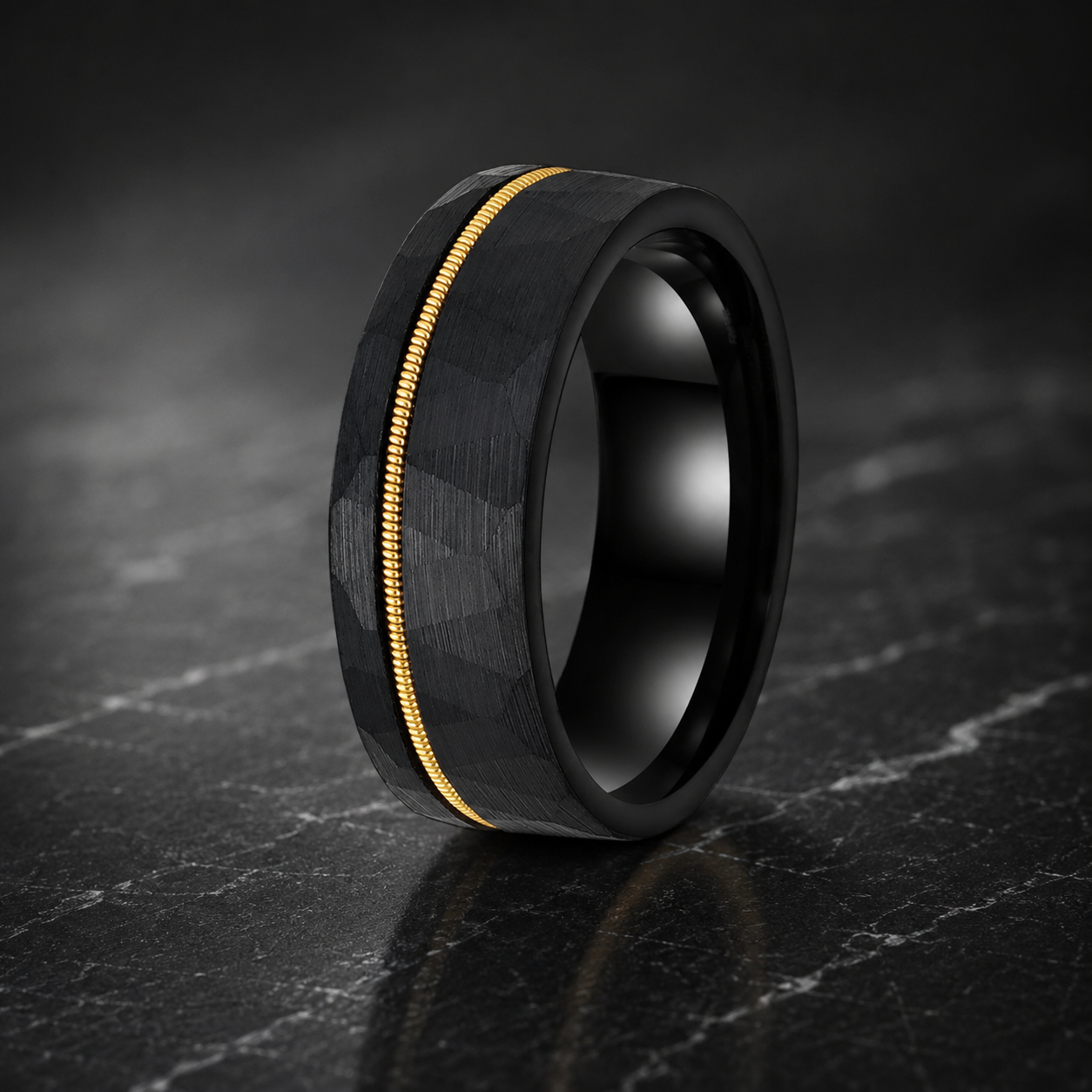 tungsten carbide hammered rings