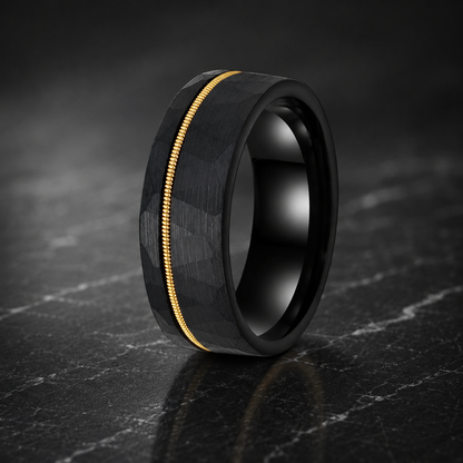 tungsten carbide hammered rings