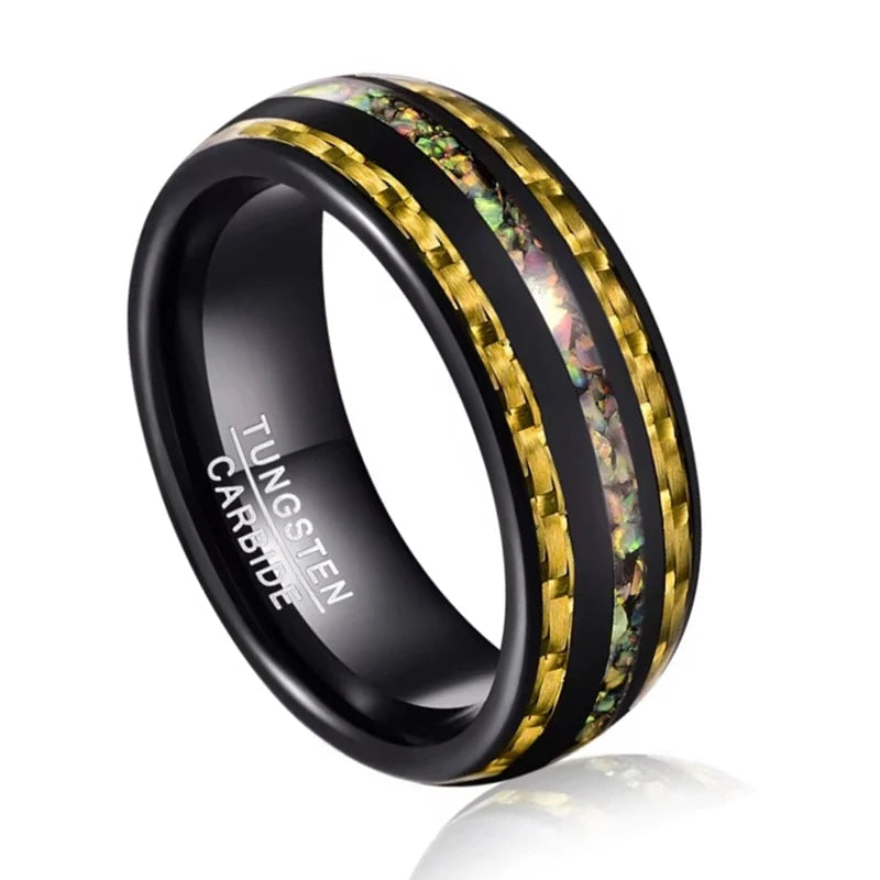 tungsten carbide ring carbon fiber inlay​