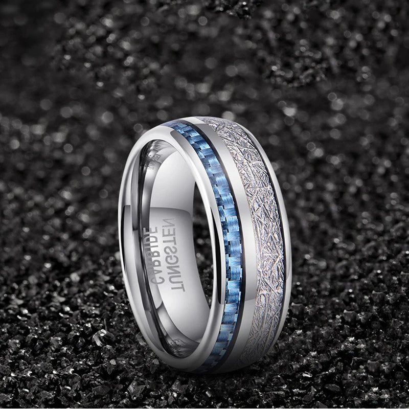 tungsten carbon fiber inlay ring​
