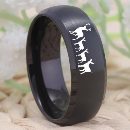tungsten deer ring