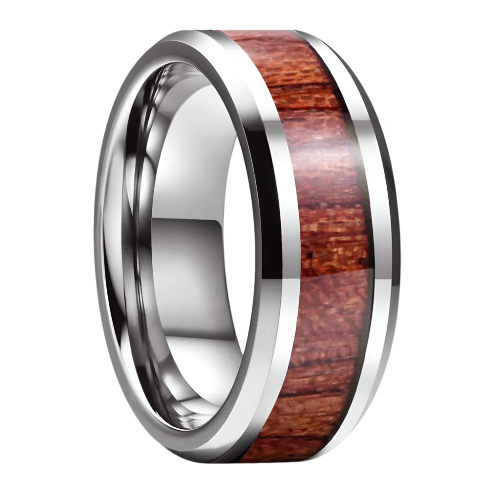 tungsten koa wood wedding bands
