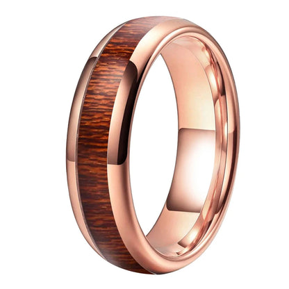 tungsten wood inlay wedding band​
