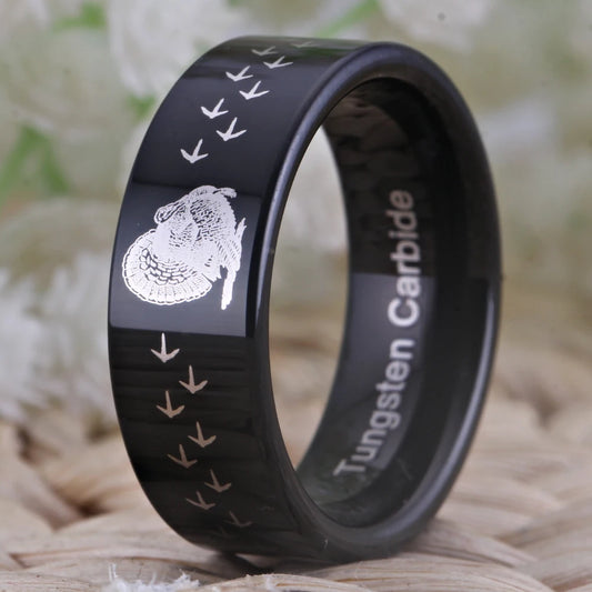 turkey track wedding rings