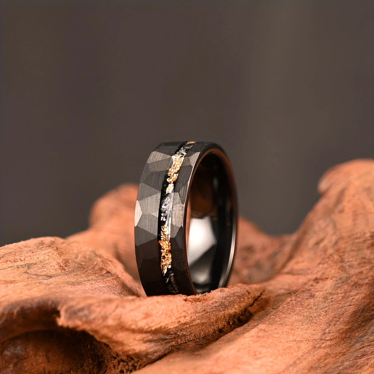 unisex black tungsten engagement ring