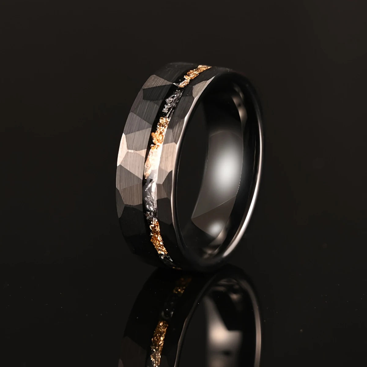 unisex black tungsten engagement ring